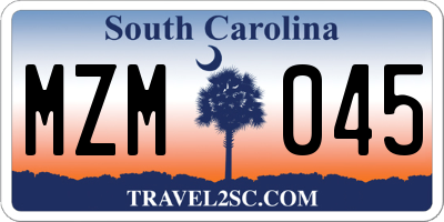 SC license plate MZM045