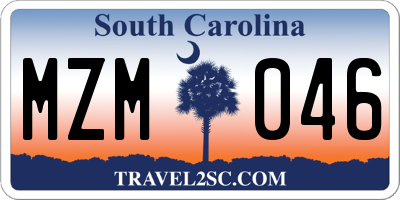 SC license plate MZM046