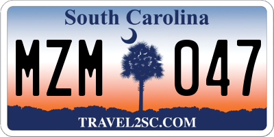 SC license plate MZM047