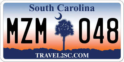 SC license plate MZM048