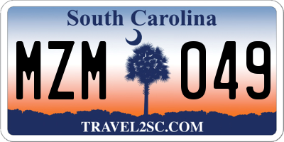 SC license plate MZM049