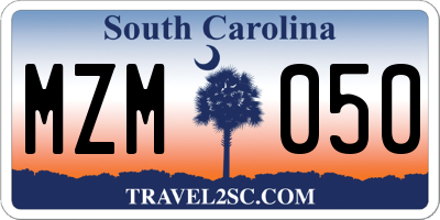 SC license plate MZM050
