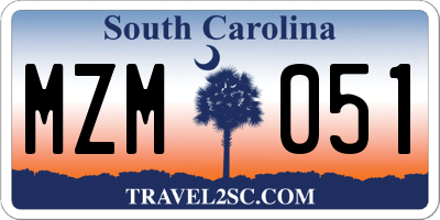 SC license plate MZM051
