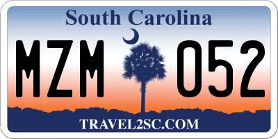 SC license plate MZM052