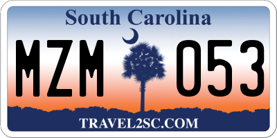 SC license plate MZM053