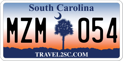 SC license plate MZM054