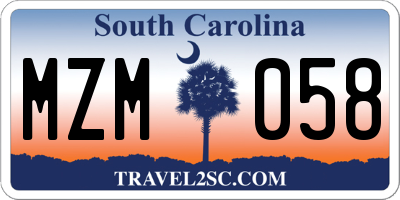 SC license plate MZM058