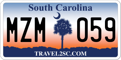 SC license plate MZM059