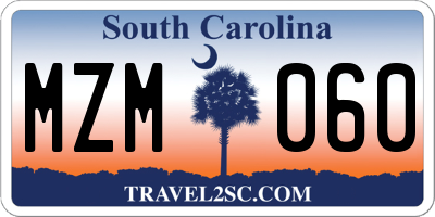 SC license plate MZM060
