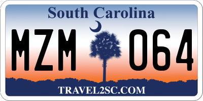 SC license plate MZM064