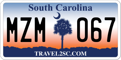 SC license plate MZM067