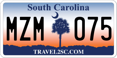 SC license plate MZM075