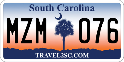 SC license plate MZM076