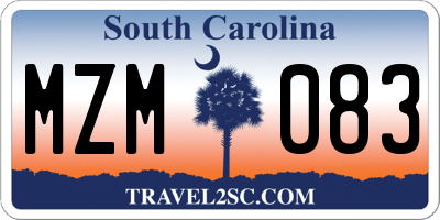 SC license plate MZM083