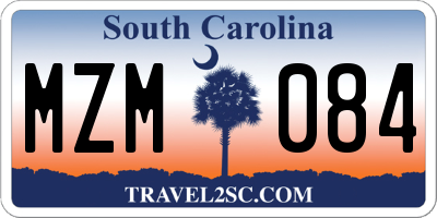 SC license plate MZM084