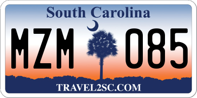 SC license plate MZM085