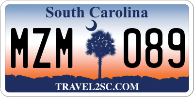 SC license plate MZM089