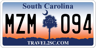 SC license plate MZM094