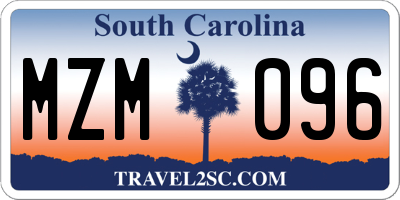 SC license plate MZM096