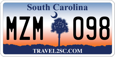 SC license plate MZM098