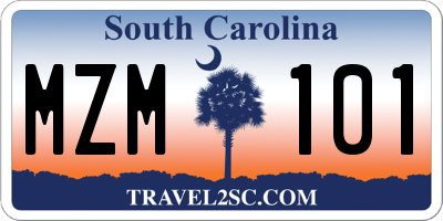 SC license plate MZM101
