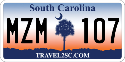 SC license plate MZM107