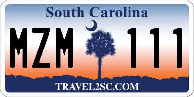 SC license plate MZM111