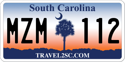 SC license plate MZM112