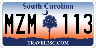 SC license plate MZM113