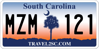 SC license plate MZM121