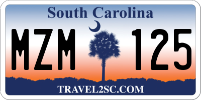 SC license plate MZM125
