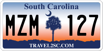 SC license plate MZM127