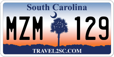 SC license plate MZM129