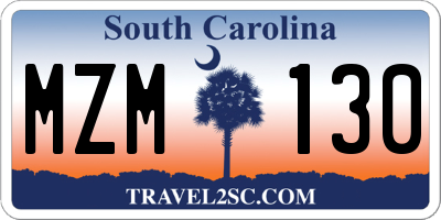 SC license plate MZM130