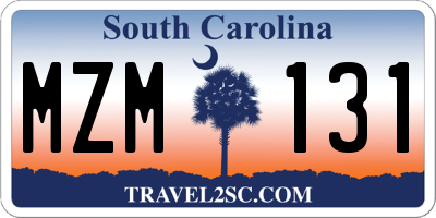 SC license plate MZM131