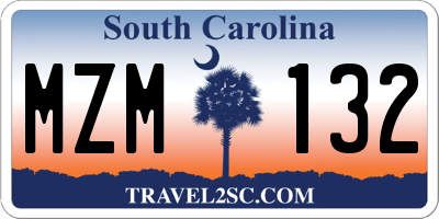 SC license plate MZM132
