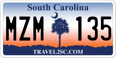 SC license plate MZM135