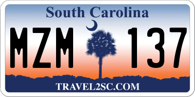 SC license plate MZM137
