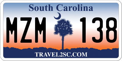 SC license plate MZM138
