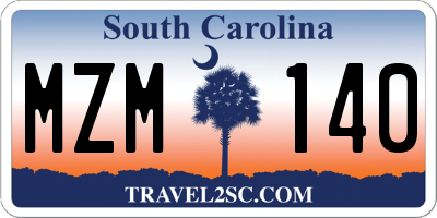 SC license plate MZM140