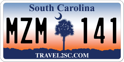 SC license plate MZM141