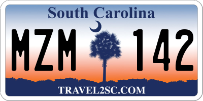 SC license plate MZM142