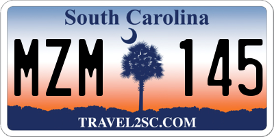SC license plate MZM145