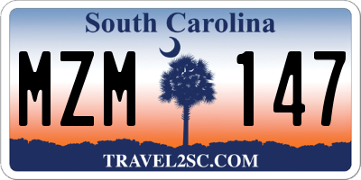 SC license plate MZM147