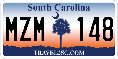 SC license plate MZM148