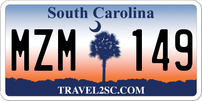 SC license plate MZM149