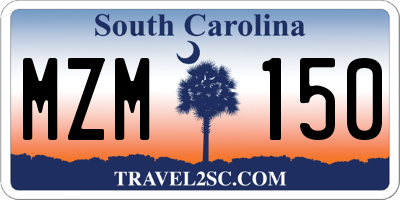 SC license plate MZM150