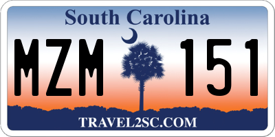 SC license plate MZM151