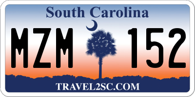 SC license plate MZM152