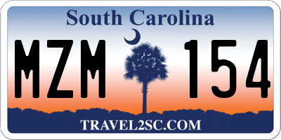 SC license plate MZM154